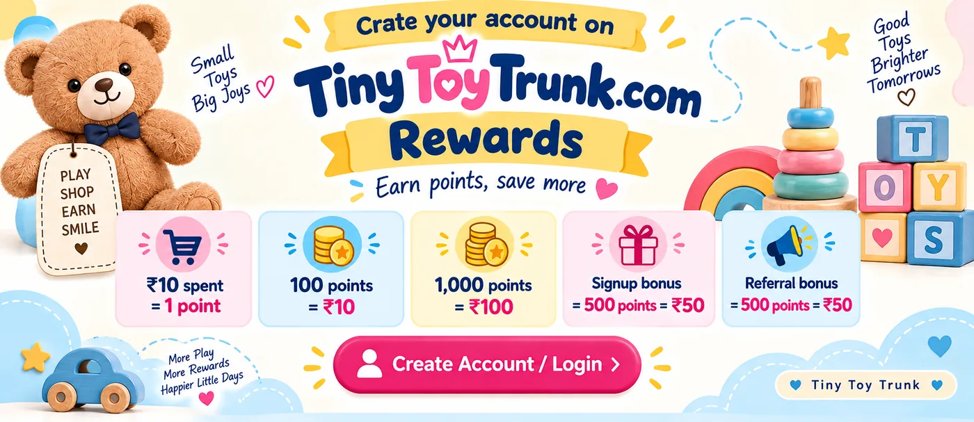 TinyToyTrunk.com Rewards - Create Account and Earn Points